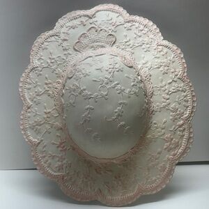 Vintage Pink Plaster Wall Hanging Bonnet Hat – Victorian Style